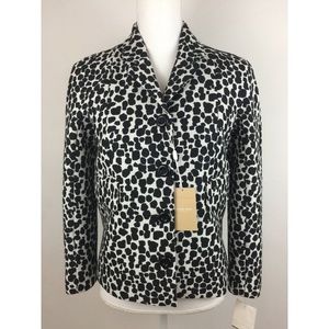 MICHAEL KORS VIRGIN WOOL WHITE/BLACK JACKET Size 2